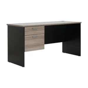 โต๊ะทำงานขาไม้พร้อมลิ้นชัก รุ่นแอคทีฟ ขนาด 150 ซม. - สีแนทเชอรัลโอ๊ค/ดำ