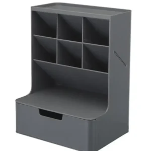 คอนโดปากกาสีเทา กล่องจัดระเบียบ กล่องลิ้นชัก ของแต่งโต๊ะทำงาน