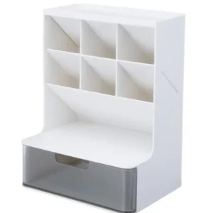 คอนโดปากกาสีขาว กล่องจัดระเบียบ กล่องลิ้นชัก ของแต่งโต๊ะทำงาน