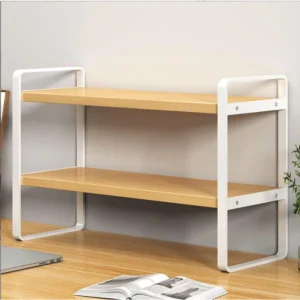 ชั้นวางของบนโต๊ะ เก็บของ เอกสาร จัดระเบียบบนโต๊ะทำงาน รุ่น Z002Y 40x20 Wood